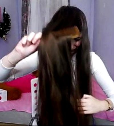 Fantastic Long Haired Teen Hairplay, Hairbrush, Hairstyle