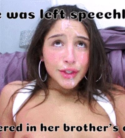 She was left speechless covered in her brother's cum.