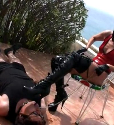 Thigh High Boot Worship – Lady And Her Boot Licker At A Spanish Villa With Bella Trix